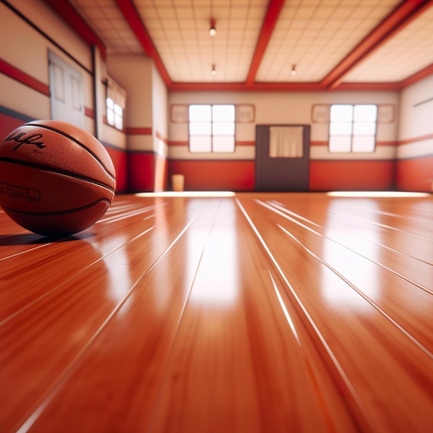 le sol d'un terrain de basket