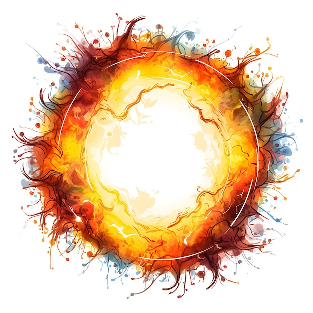 Photo solar flare earth hour frame en forme de flamme solaire avec un design artistique captivant de clipart