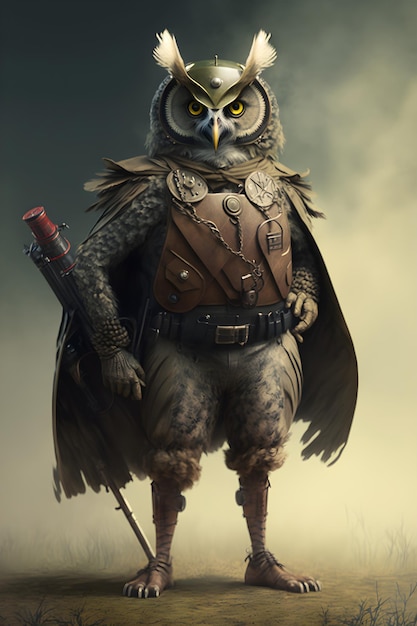 soldat hibou réaliste. ai généré