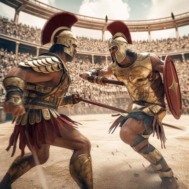Photo un soldat de la légion romaine se bat contre