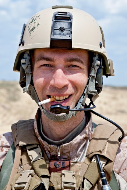 Le soldat qui fume.