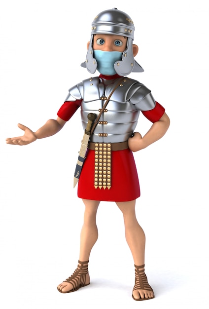 Soldat romain avec un masque