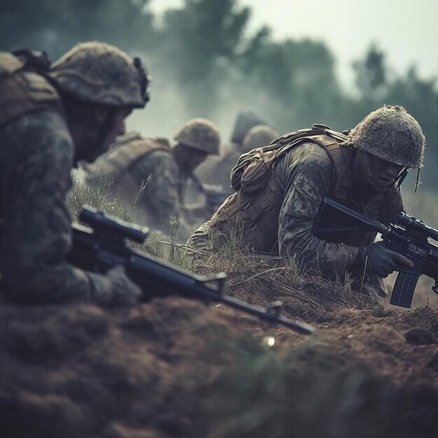 Photo soldat se battant dans la jungle