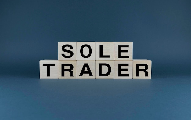 Sole Trader Les cubes forment les mots Sole Trader