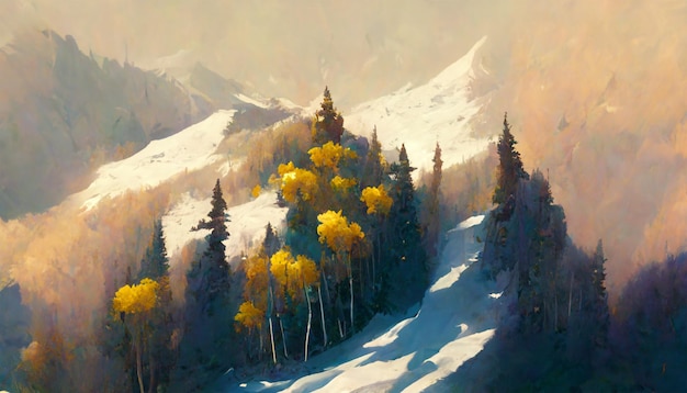 Soleil d'Aspen Peinture Artwork