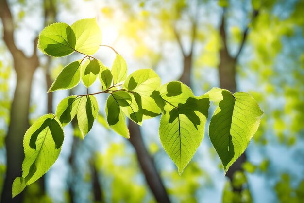 Photo le soleil brille à travers les feuilles d'un arbre