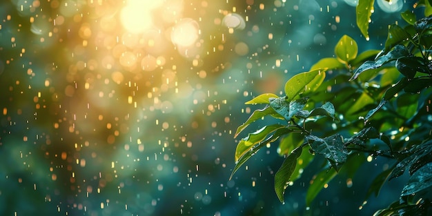 Photo le soleil brille à travers les feuilles des arbres