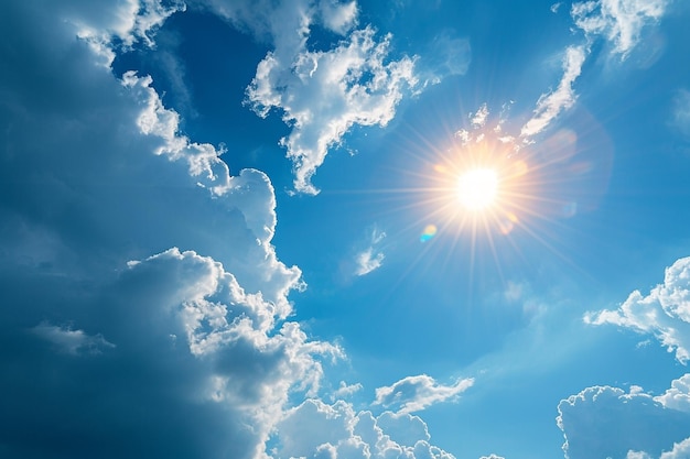 Le soleil brille à travers les nuages.