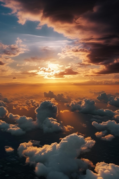 Le soleil brille à travers les nuages