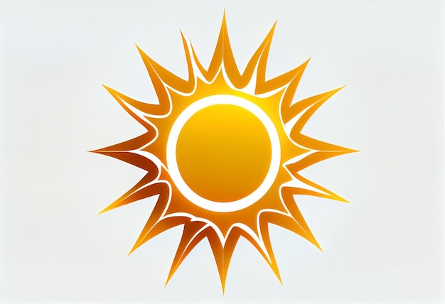 Un soleil jaune avec un cercle blanc au centre.