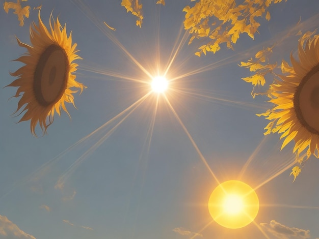 Photo soleil magnifique gros plan image générée par ai