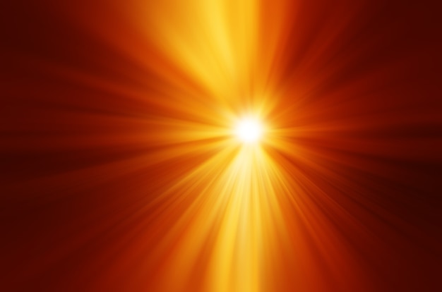 Soleil orange avec fond d'illustration de rayons dramatiques