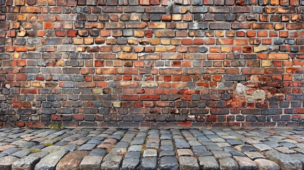 La solitude assise contre le mur de briques