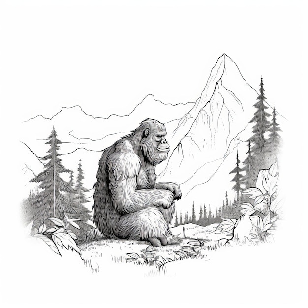 La solitude de Bigfoot sur la montagne