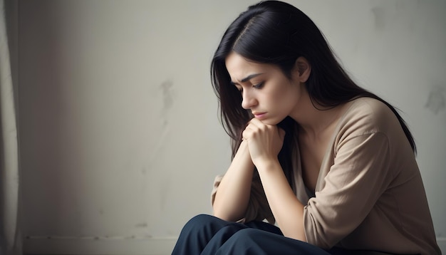 Photo la solitude et le concept de maltraitance des femmes