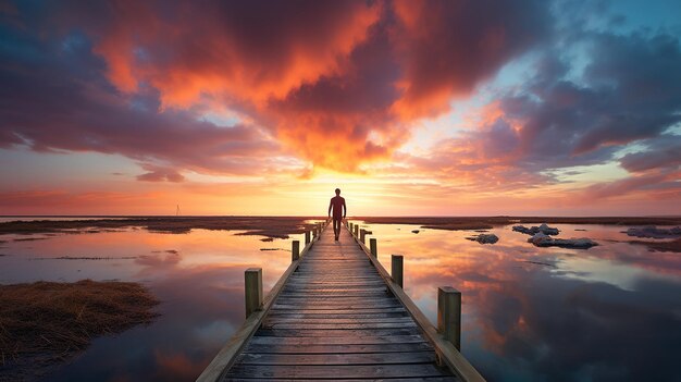 Solitude sur la jetée infinie