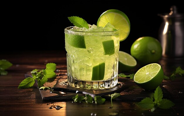 Solo Caipirinha sur un fond noir