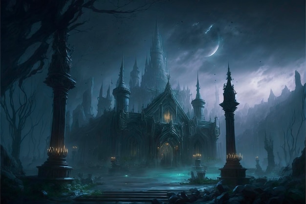 sombre château mystérieux