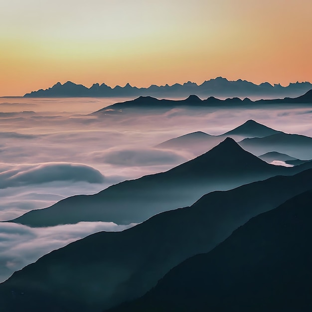 Les sommets majestueux des montagnes La nature à couper le souffle La photographie du paysage Microstock Image