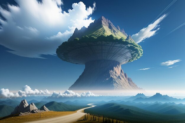 Sommets de montagne sous ciel bleu et nuages blancs paysage naturel fond d'écran photographie de fond