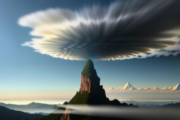 Sommets de montagne sous ciel bleu et nuages blancs paysage naturel fond d'écran photographie de fond