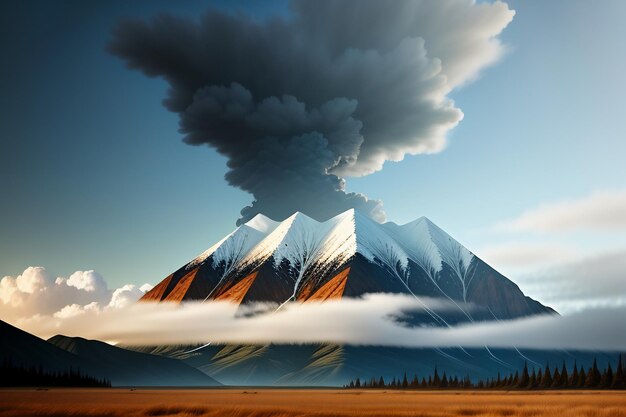 Sommets de montagne sous ciel bleu et nuages blancs paysage naturel fond d'écran photographie de fond