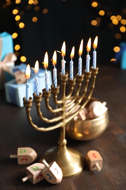 Soncept de compositions de fêtes juives pour Hanukkah