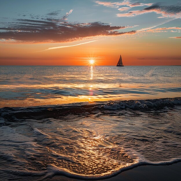 Photo sonnenuntergang à la mer de l'est