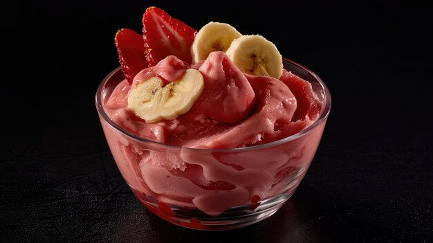 Sorbet à la banane à la fraise douce