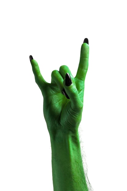 Sorcières vertes d'Halloween ou main de monstre zombie