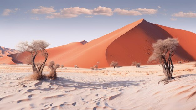 Sossusvlei Namibie dunes de sable rouge paysages austères Deadvlei Créé avec la technologie Generative AI