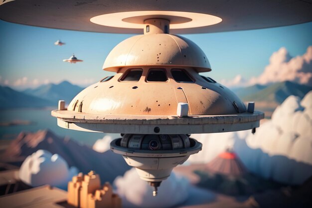 Soucoupe volante extraterrestre UFO vaisseau spatial UFO avion de civilisation avancée fond d'écran