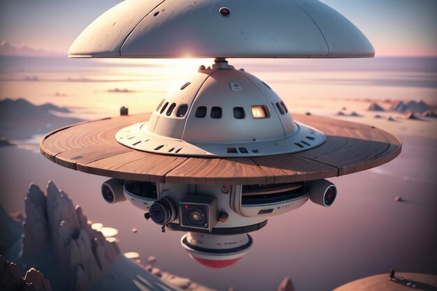 Soucoupe volante extraterrestre UFO vaisseau spatial UFO avion de civilisation avancée fond d'écran