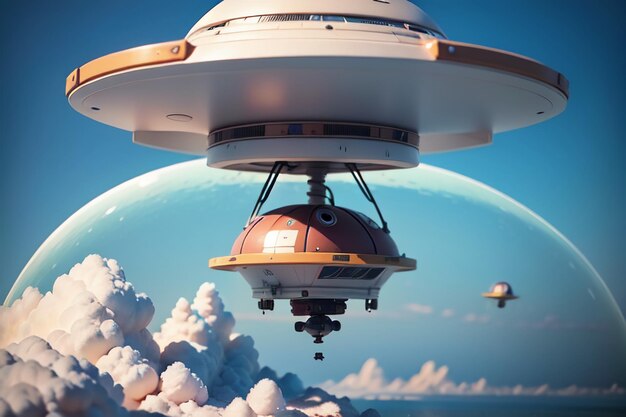 Photo soucoupe volante extraterrestre ufo vaisseau spatial ufo avion de civilisation avancée fond d'écran