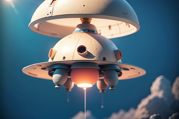 Une soucoupe volante extraterrestre, un vaisseau spatial OVNI, un avion de civilisation avancée, un fond de papier peint.