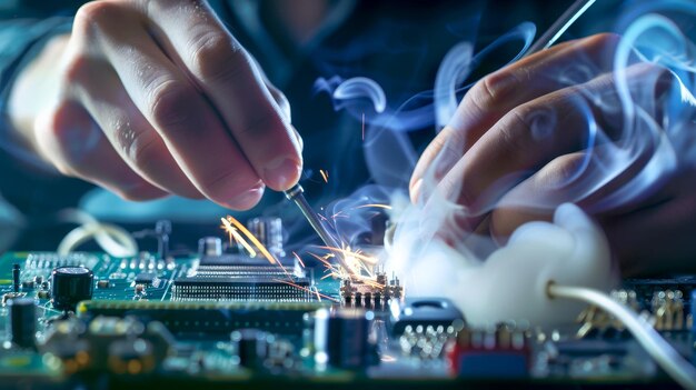 Le soudage électronique de précision en action
