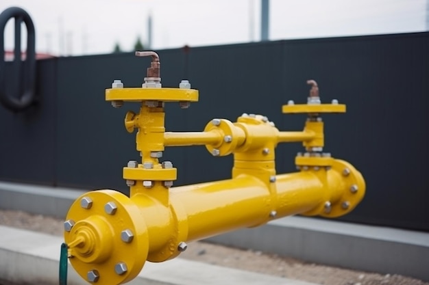 Soupape de gaz sur le pipeline à la station de gaz naturel Industrie