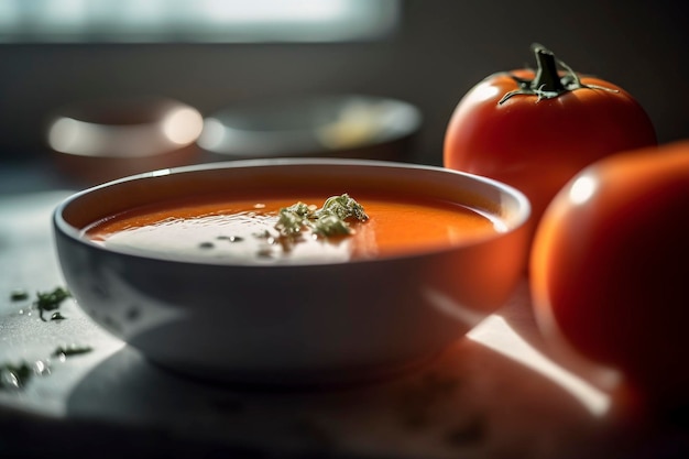 Soupe aux tomates créée avec l'IA générative