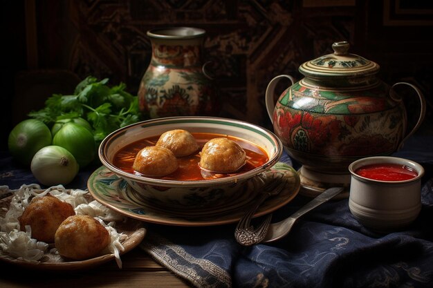 Photo soupe de boulettes de viande russe solyanka