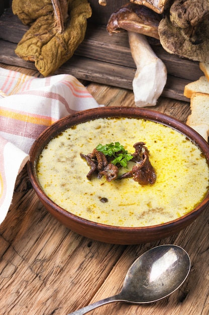 Soupe champignon rustique