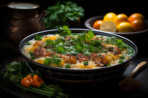 Soupe de couscous au poulet marocaine