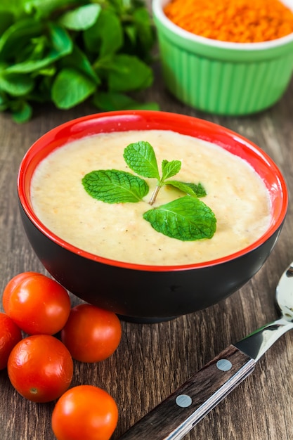 Soupe à la crème de lentilles