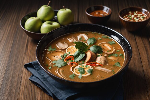 Soupe épicée et bouillie de tom yum