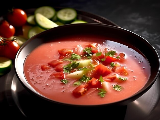 Soupe de gazpacho réfrigérée