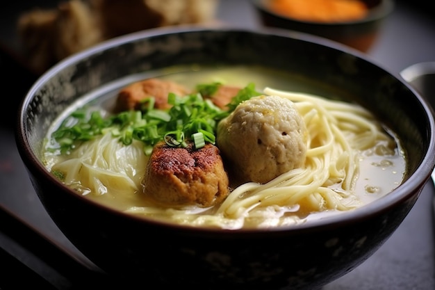 Soupe indonésienne aux boulettes de boeuf et chou chinois