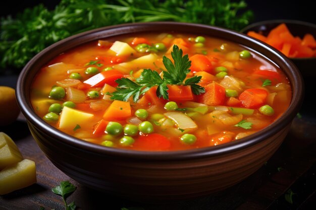 soupe de légumes au persil