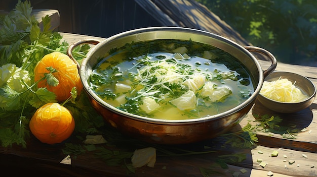 soupe de légumes délicieuse, savoureuse et parfumée