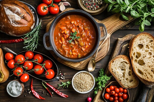 Soupe de légumes frais maison en pot