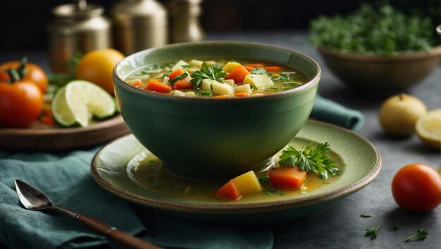 Photo soupe de légumes frais