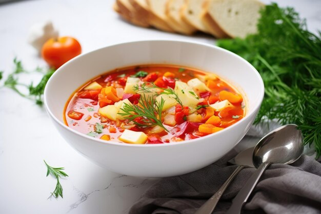 Soupe de légumes maison dans un bol